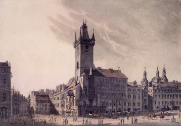 Oude stadhuis (gekleurde ets)