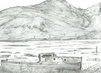 Boot op droog land, Isle of Mull