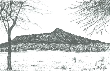 Berg vanaf bootclub bij Lake Naivasha, Kenia; 2006