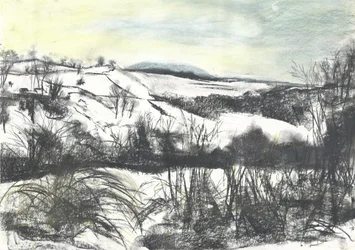 Osmotherley landschap in wintersneeuw