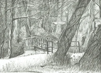 De oude metalen brug, Bramhall park