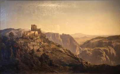 Panoramisch uitzicht op de heuvels vanaf het Château d