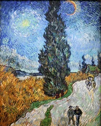 Landweg in de Provence bij nacht, 1890