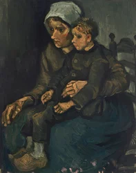 Boerin met kind op haar schoot, 1885