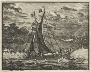 Schip in onheilspellend weer