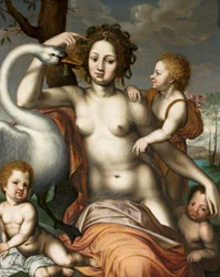 Leda met zwaan en kinderen.