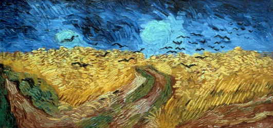 Kraaien boven korenveld, 1890