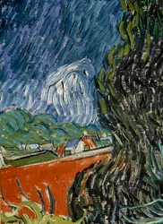 Tuin van dokter Gachet in Auvers-sur-Oise (detail). Schilderij door Vincent van Gogh (1853-1890) 1890. Parijs, Musée d