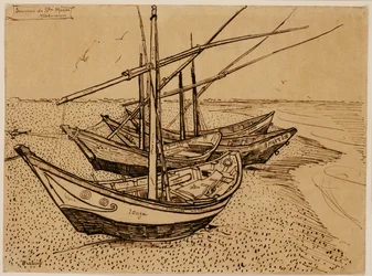 Vissersboten op het strand van Saintes-Maries-de-la-Mer