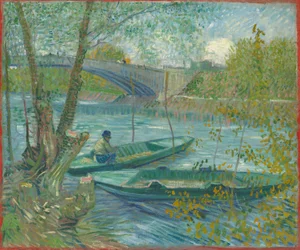 Vissen in de lente, de Pont de Clichy (Asnières)