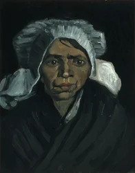 Kop van een boerin, december 1884 (olieverf op doek)