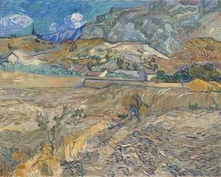 Landschap bij Saint-Rémy (Omheind Veld met Boer)