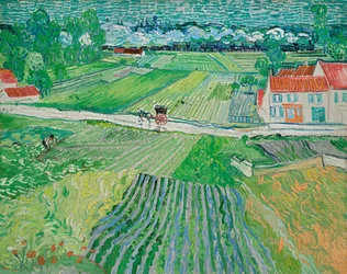 Landschap met een koets en een trein