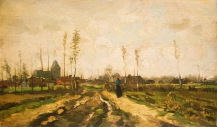 Landschap met Kerk en Huizen