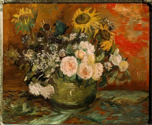 Rozen en zonnebloemen