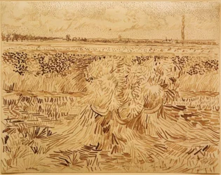 Tarweveld met korenbundel