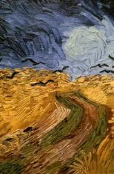 Korenveld met kraaien, detail 1890