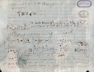 Bladmuziekpagina voor De piraat, opera van Vincenzo Bellini
