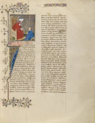 Boethius instrueert een jonge jongen in rekenen