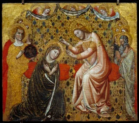 Kroning van de Maagd. Schilderij op hout van Vitale da Bologna (1289/1309-1359/1369). Parijs, Musée du Louvre.