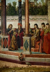 Cyclus van het leven van Sint Ursula. Derde episode: de terugkeer van de ambassadeurs naar de koning van Engeland (detail)