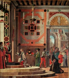 Cyclus van het leven van Sint-Ursula, tweede tafel: Afscheid van ambassadeurs