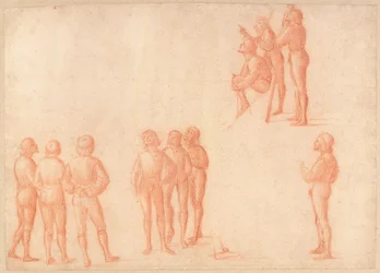 Groepen mannelijke figuren