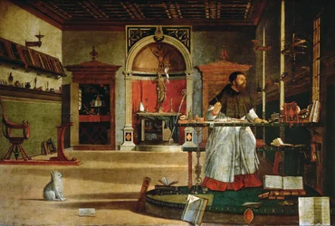 Het visioen van de heilige Augustinus, vermoedelijk portret van kardinaal Bessarion (olieverf op doek)