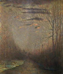 Kanaal bij zonsondergang
