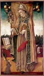 Voorstelling van Sint Bonaventura met de boom van verlossing