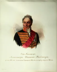 Portret van Alexander Ivanovich Ribeaupierre (1781-1865) (Uit het Album van de Keizerlijke Huzaren)