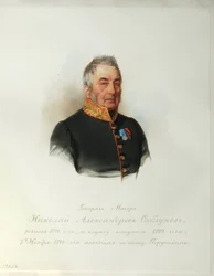 Portret van generaal Nikolai Alexandrovich Sablukov (1776-1848) (Uit het album van de Keizerlijke Wacht)