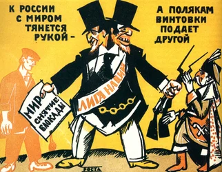 Satirische poster over de Volkenbond, 1920