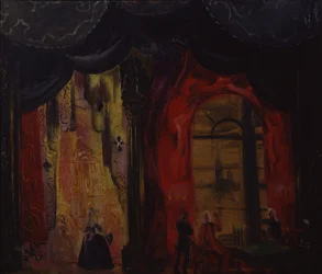 Toneelontwerp voor de opera Schoppenvrouw door P. Tsjaikovski, 1944