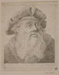 Borstbeeld van een bebaarde man