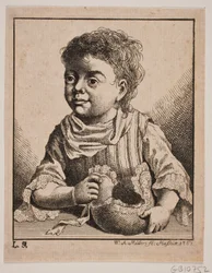 Een klein meisje, halve figuur