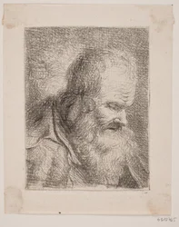 Baardige oude man, borstbeeld