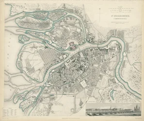 Kaart van Petersburg, 1834