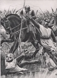 "Houd vast, ik ben Henry van Winchester, uw koning", illustratie uit 