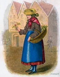 Deense vrouw die bloemen verkoopt, 1809