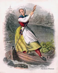 Zweedse vrouw roeit, 1809