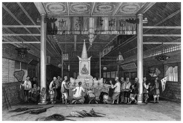 Tempel van Boeddha, Canton, China, 1843
