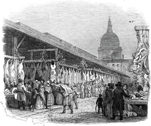 Newgate Markt, op Kerstavond