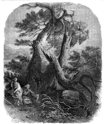 Voorbeeld van houtgravure, De dood van de kinderen van Niobe, 1844