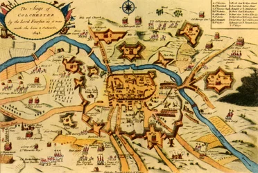 Het beleg van Colchester door de parlementsstrijdkrachten