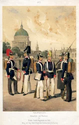 Grenadiers en fuseliers van het Pruisische leger, 1857