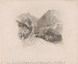 Hannibal passeert de Alpen (vignet)