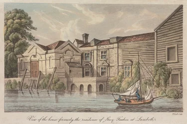 Uitzicht op het Huis dat voorheen de Residentie was van Guy Fawkes in Lambeth
