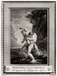 Hercules overwint Antaeus, die zijn doorgang naar Afrika tegenhoudt, 1775