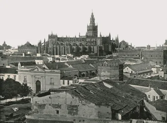 De kathedraal, Sevilla, Spanje, 1895
